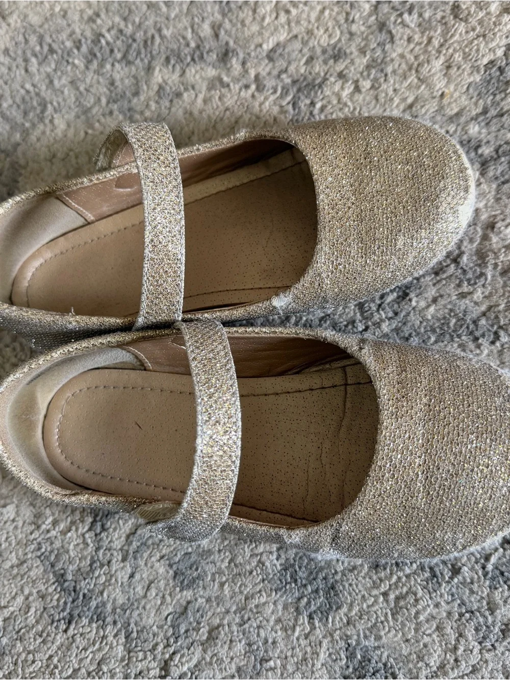 Sparkle Mary Jane Flats in Champagne Gold - Girls